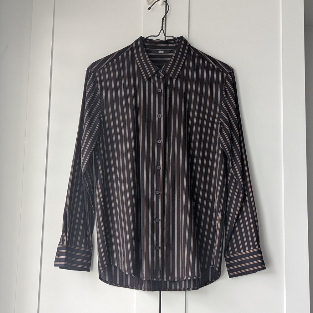 Uniqlo Striped Rayon Blouse